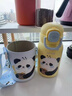ONEDAY兒童保溫杯3-6-12歲上學(xué)專用316食品級(jí)吸管小學(xué)生直雙飲帶背帶套 黃色熊貓520ml（雙飲） 曬單實(shí)拍圖