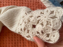 科蒙博卡秋冬V領(lǐng)寬松羊絨衫女純色鉤花鏤空套頭針織衫 奶白色 S 曬單實(shí)拍圖