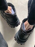 莎萊茜（SALAXI）2025新款秋冬登峰高幫男鞋厚底增高情侶休閑鞋女百搭加絨氣墊鞋 黑色【皮里】 41 【男款】 曬單實(shí)拍圖