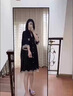 浪莎（LangSha）真絲睡裙女士春秋季襯衫式氣質(zhì)睡衣薄款大尺碼緞面睡袍家居服 9222#黑色 L 【建議90-160斤】 曬單實(shí)拍圖