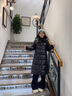 Teenie Weenie小熊女裝羽絨服2025年冬季新款中長(cháng)款連帽保暖鵝絨服 黑色 XS 曬單實(shí)拍圖