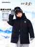Converse匡威男童中長(cháng)羽絨服冬季新款中大童連帽加厚加絨外套上衣 正黑色 160 /80 【建議身高158-170cm】 曬單實(shí)拍圖