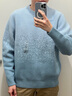 優(yōu)衣庫合作款男裝女裝舒芙蕾圓領(lǐng)針織衫長(cháng)袖毛衣毛衫25秋冬479840 60 淺藍色 M 曬單實(shí)拍圖