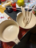 愛舒貝（AISHUBEI）【5件套】帶蓋泡面碗小麥秸稈餐具碗筷套裝學生宿舍碗方便面大號 【卡其米】小麥碗+碗蓋+叉勺筷 曬單實拍圖