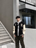 準者夾克外套男美式運動(dòng)棒球服秋冬季新款復古刺繡休閑雙層上衣 曬單實(shí)拍圖