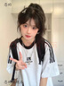 戀的100%純棉短袖T恤女夏季韓版寬松學(xué)生女生衣服夏天2024新款上衣潮 潮流白灰色 均碼（可備注碼數） 曬單實(shí)拍圖