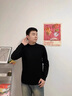 皮爾卡丹（pierre cardin）一體絨高級感圓領(lǐng)毛衣中年男士裝秋冬季款加絨加厚保暖打底針織衫 官方旗艦店 半高領(lǐng)-蘭色 加厚 100%抗起球 XL 【體重135-150斤】 曬單實(shí)拍圖