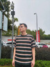 Jeep吉普【牧馬人】純棉條紋短袖T恤男 夏季寬松透氣情侶款運(yùn)動(dòng)短袖女 燕麥灰（男女同款） XL 曬單實(shí)拍圖
