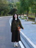 韓璐嬌（hanlujiao）連衣裙女裝2024秋冬季新款時(shí)尚顯瘦輕熟風(fēng)鹽系小個(gè)子穿搭套裝裙子 綠色開(kāi)衫+打底衫+棕色裙子 M【建議96-108斤】 曬單實(shí)拍圖