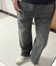 ABLE JEANS【寬松直筒褲】秋冬男裝水洗寬松舒適休閑通勤經(jīng)典牛仔褲男褲子 水洗古黑 29 /30(60-65kg） 曬單實(shí)拍圖