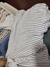 Olrain歐芮兒黑白條紋T恤女裝秋季不規(guī)則通勤設(shè)計(jì)感長袖 黑白條紋 L 曬單實(shí)拍圖