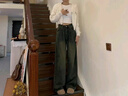 美麗衣櫥（BEAUTIFUL WARDROBE）2025秋季時(shí)尚高腰闊腿牛仔褲女小個(gè)子直筒潮流褲子女設計感 曬單實(shí)拍圖