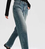 森馬（Semir）牛仔褲女冬加絨做舊長(cháng)褲女生保暖顯腿長(cháng)ins潮直筒褲103724124011 曬單實(shí)拍圖