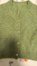 三彩2025秋季新款亮絲針織衫V領(lǐng)毛衫外套開(kāi)衫寬松女 抹茶綠 M 160/84A 曬單實(shí)拍圖