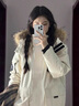 梓洛蘭ZiLuolan情侶工裝服女2025冬季新款戶外時(shí)尚中長(zhǎng)款加厚鴨絨派克服 米白色 M 曬單實(shí)拍圖