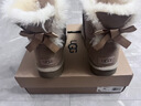 UGG EVERSHEEPSKINS羊皮毛一體單絲帶UGG短筒女士雪地靴保暖加絨女靴子韓版棉靴子 栗色 35 曬單實(shí)拍圖