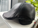 皮爾卡丹男士羊皮貝雷帽藝術(shù)帽冬季保暖帶護耳帽子送爸爸圣誕禮物禮盒裝 曬單實(shí)拍圖