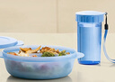 特百惠（Tupperware）休閑微波便攜午餐盒學(xué)生飯盒套裝可微波密封保鮮防漏便當(dāng)盒1L無包 鈷藍色（配勺子）1層1L 曬單實拍圖
