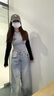 衣品天成高腰垂感拖地闊腿牛仔褲女2025春夏季水洗做舊寬松百搭闊腿褲子女 曬單實(shí)拍圖