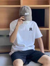 RATEWIN潮牌短袖t袖套裝男女情侶款夏季純棉重磅上衣冰絲休閑褲兩件套裝 白色短袖+抹茶色長褲（NE205） XL （建議150-170斤） 曬單實(shí)拍圖