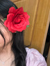 妙奕嘉玫瑰花花朵發(fā)夾紅色頭花頭飾女發(fā)飾后腦勺高級氛圍感海邊拍照度假 紅玫瑰邊夾 曬單實拍圖
