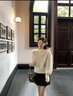 LDBE半高領(lǐng)毛衣女秋冬10027658677802新款設(shè)計(jì)感不規(guī)則軟糯松弛感慵懶 杏色 L 曬單實(shí)拍圖
