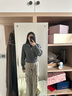 MO&Co.毛衣美麗諾綿羊毛山羊絨時裝拉鏈翻領(lǐng)短款設(shè)計感摩安珂 深花灰色 S 160 曬單實拍圖