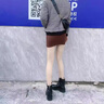 珂卡芙（KEKAFU）加絨馬丁靴女靴子女春季保暖加厚短靴女戶外防滑皮毛一體雪地靴女 絨棕 加絨 38 曬單實拍圖