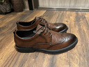 海瀾之家（HLA）皮鞋男商務(wù)正裝鞋透氣婚禮西裝鞋軟底布洛克鞋男 棕色 45 曬單實(shí)拍圖