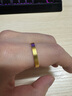 夢(mèng)金園黃金戒指女 古法足金素圈小方戒簡(jiǎn)約百搭指環(huán)送男友送女友 22圈口（面寬約0.3cm）-約4.16g 曬單實(shí)拍圖