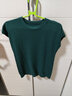 啄木鳥(niǎo)（TUCANO）200斤可穿冰絲針織衫女士t恤短袖韓版蝙蝠袖夏季薄款ins時(shí)尚上衣 墨綠色 M _建議_95-105斤 曬單實(shí)拍圖