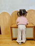 幼歌（YOUGE）嬰幼兒秋季新款復古愛(ài)心花邊喇叭褲彈力舒適兒童褲子潮 淺杏白 90 cm 曬單實(shí)拍圖
