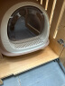 美卡 机器猫全封闭式猫砂盆猫厕所  大号防外溅拉屎盆猫咪用品 奶茶棕 实拍图
