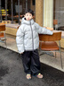 雅鹿2025新款兒童羽絨服短款男童女童中大童小童寶寶加厚洋氣冬裝外套 霧霾藍 140 曬單實(shí)拍圖