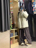 鏡莎可愛(ài)秋冬羽棉襖絨服女棉服女短款復古棉衣寬松小個(gè)子冬季夾棉外套 豆綠 均碼【可備注碼數】 曬單實(shí)拍圖
