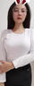 直降底價(jià) t恤女長(cháng)袖春秋季修身顯瘦內搭打底衫設計感小眾上衣 炫本色長(cháng)袖T恤V-白色 M 曬單實(shí)拍圖