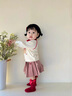 幼歌（YOUGE）嬰幼兒春季學(xué)院風(fēng)復古格紋百褶裙寶寶俏皮可愛(ài)半身裙潮 紅色 80 cm（建議身高73-90） 曬單實(shí)拍圖