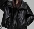 鴨鴨（YAYA）羽絨服女2025年秋冬新款蛋白皮連帽韓版短款加厚保暖外套DS 月夜黑色 M (160) 曬單實(shí)拍圖