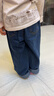 MQDMINI童裝女童牛仔褲翻邊牛仔中筒褲兒童褲子寬松休閑時(shí)尚長(cháng)褲 曬單實(shí)拍圖