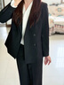 匆蒙職業(yè)裝女裝套裝大學(xué)生面試正裝女西服套裝黑色工作服免燙西裝外套 曬單實(shí)拍圖