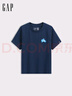 GAP【MTSS聯(lián)名】2025夏新款女裝印花logo修身短袖T恤上衣766097 藏藍色 S (160/80A) 亞洲尺碼 曬單實(shí)拍圖