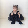 G.DUCKKIDS小黃鴨童裝女童連衣裙夏季洋氣兒童裙子女寶寶蝴蝶吊帶泡泡紗裙 黑色 100 (建議90cm 3-4歲左右)cm 曬單實(shí)拍圖