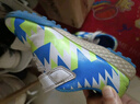 卡爾美（KELME）兒童足球鞋男星耀1.0防滑耐磨TF碎釘專(zhuān)業(yè)比賽球鞋 綠彩藍 30  曬單實(shí)拍圖