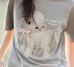 森馬（Semir）代露娃|短袖t恤女中長(cháng)款印花上衣25夏寬松純棉套頭衫109325100032 曬單實(shí)拍圖