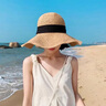 CHALL KITTY防曬帽子女夏季防紫外線遮陽帽女士草帽顯臉小海邊沙灘太陽帽涼帽 駝色-高端品牌禮盒裝高檔高級感 曬單實拍圖