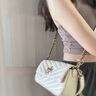 Tory Burch 湯麗柏琦【線上專享】KIRA 小號絎縫翻蓋肩背包女包TB 90456 奶油白 122 OS 曬單實拍圖