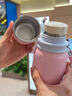 壹滴滴簡(jiǎn)約保溫杯帶蓋可喝水杯女高顏值茶水分離泡茶杯學(xué)生便攜雙飲杯子 粉色-410ml【一杯多飲+316內膽】 曬單實(shí)拍圖