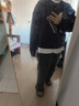 謎秀假兩件開(kāi)衫仿水貂絨毛衣女2025冬季新款翻領(lǐng)撞色短款加厚毛衫 灰粉色 L 曬單實(shí)拍圖
