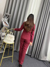 紫魅俏職業(yè)套裝女春秋冬季小西裝酒店KTV珠寶店學(xué)校4S店銷(xiāo)售團體工作服 深紅色(單件西裝) L 曬單實(shí)拍圖