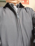 老爺車秋冬加厚加絨夾克外套男中老年休閑棉服翻領上衣男士春秋爸爸裝 純黑色-拉鏈 加棉 加厚 XL (115-135斤) 曬單實拍圖